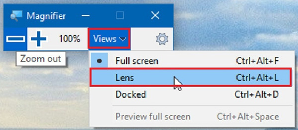 Thu nhỏ màn hình sử dụng ứng dụng Magnifier