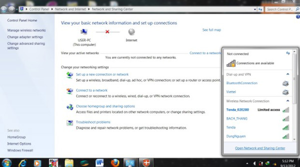 Nguyên nhân máy tính sau khi cài win 7 không vào được mạng