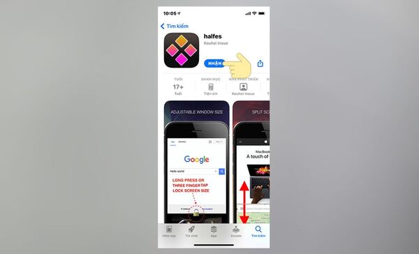 chia đôi màn hình iphone