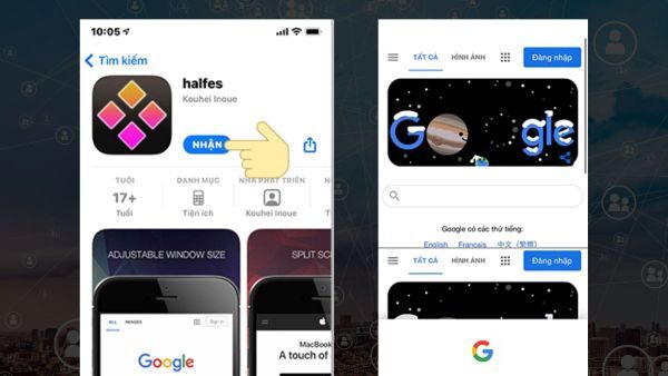 chia đôi màn hình iphone