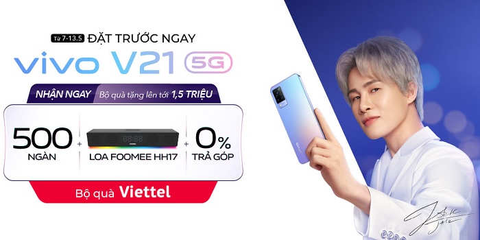 Vivo V21 5G chính thức ra mắt tại Việt Nam, nhận ngay bộ quà trị giá 1.500.000 đồng khi đặt trước tại Viettel Store