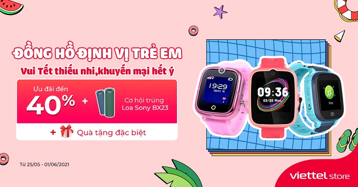 Ưu đãi đến 40% tại Viettel Store khi mua đồng hồ định vị trẻ em