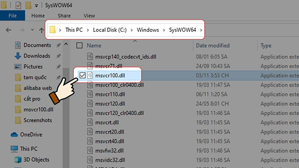 Cách 2: Bổ sung msvcr100.dll mới nhất thủ công (4)