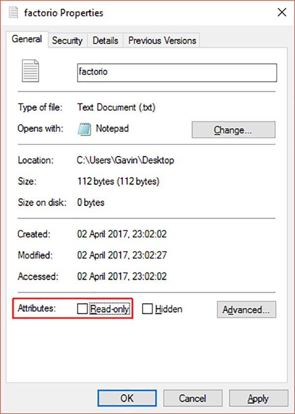 Xóa file gây lỗi The disk is write protected