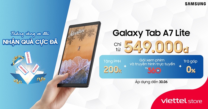 Galaxy Tab A7 Lite chính thức mở bán với mức giá siêu tốt cùng ưu đãi hấp dẫn