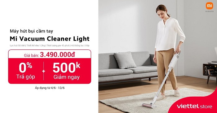 Giảm ngay 500.000 đồng khi mua máy hút bụi cầm tay Xiaomi Mi Vacuum Cleaner Light