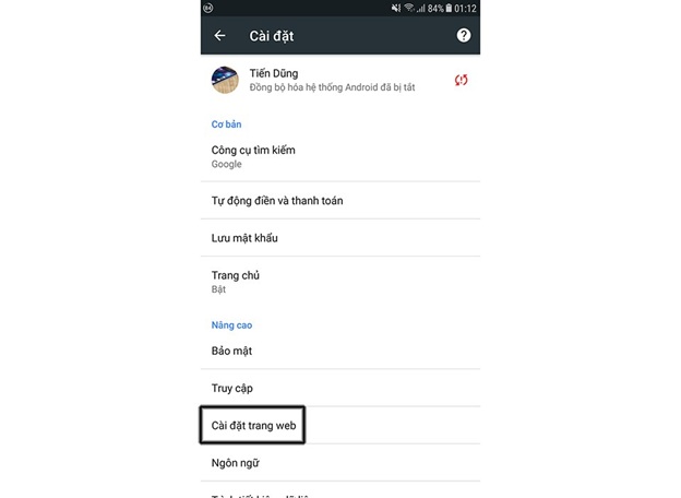 bật tính năng chặn quảng cáo của Chrome trên Android