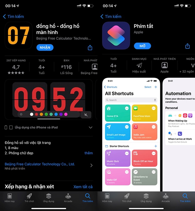 Tải 2 ứng dụng về máy