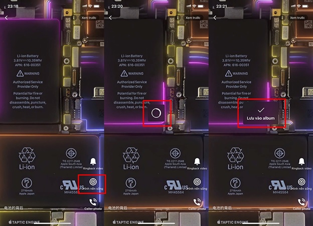 Lưu hình nền vào máy