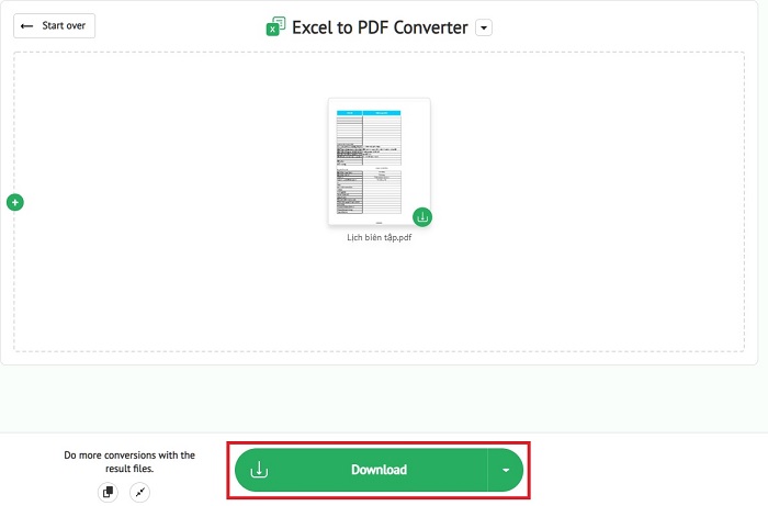 Chọn Download để tải file chuyển đổi về