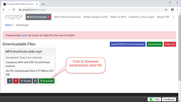 Giảm dung lượng video Online bằng Ps2pdf