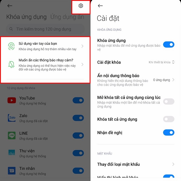 cách khóa ứng dụng trên điện thoại Xiaomi