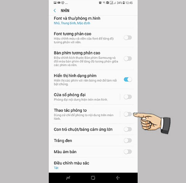 Thu nhỏ màn hình Samsung bằng thiết lập trong phần cài đặt (2)