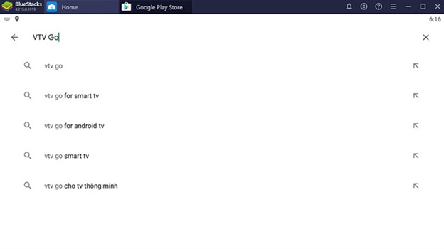 Tại ô tìm kiếm gõ VTV Go