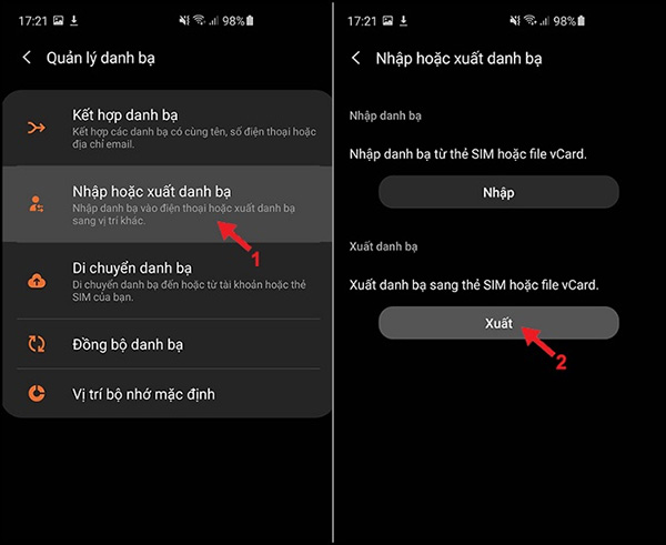 Hướng dẫn chuyển danh bạ từ iPhone sang sim (2)