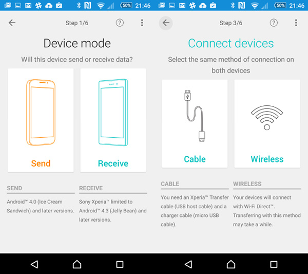 Chuyển tin nhắn từ Android sang Android bằng Xperia Transfer Mobile