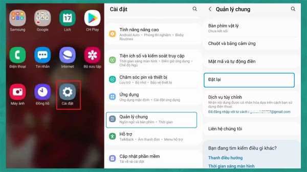 Mở Cài đặt > Quản lý chung 