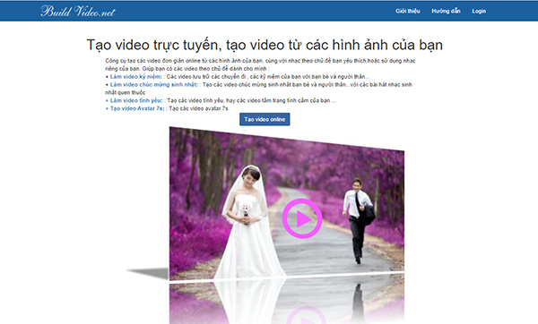 Cách ghép nhạc vào ảnh online bằng buildvideo.net