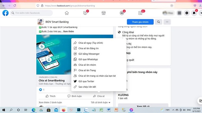 Không chia sẻ ứng dụng trên mạng xã hội