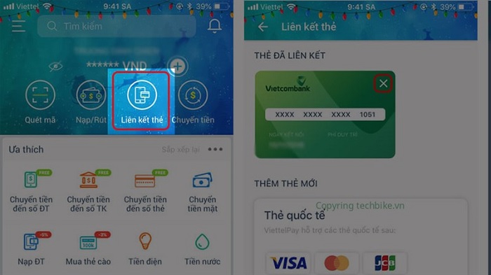 Liên kết số điện thoại hoặc email với ngân hàng
