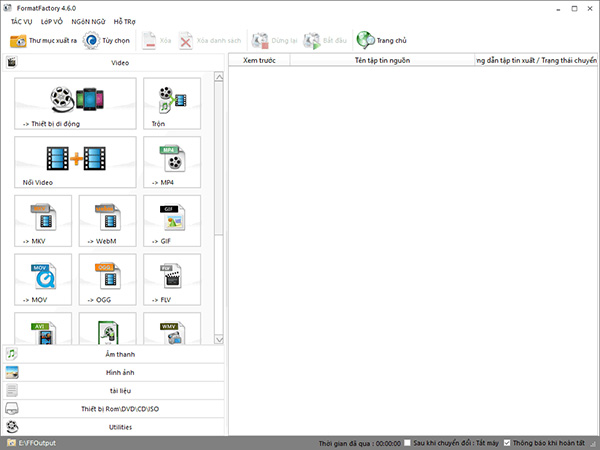 Phầm mềm giảm dung lượng video Format Factory