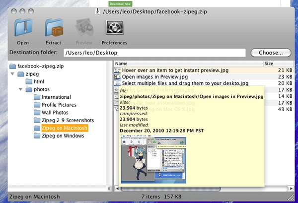 Phần mềm nén file zip Zipeg 