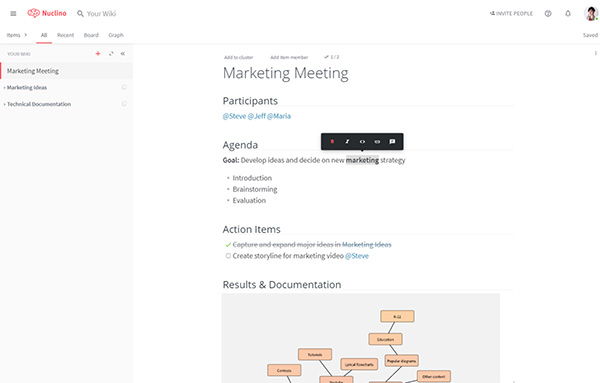 Phần mềm soạn thảo văn bản Online Nuclino