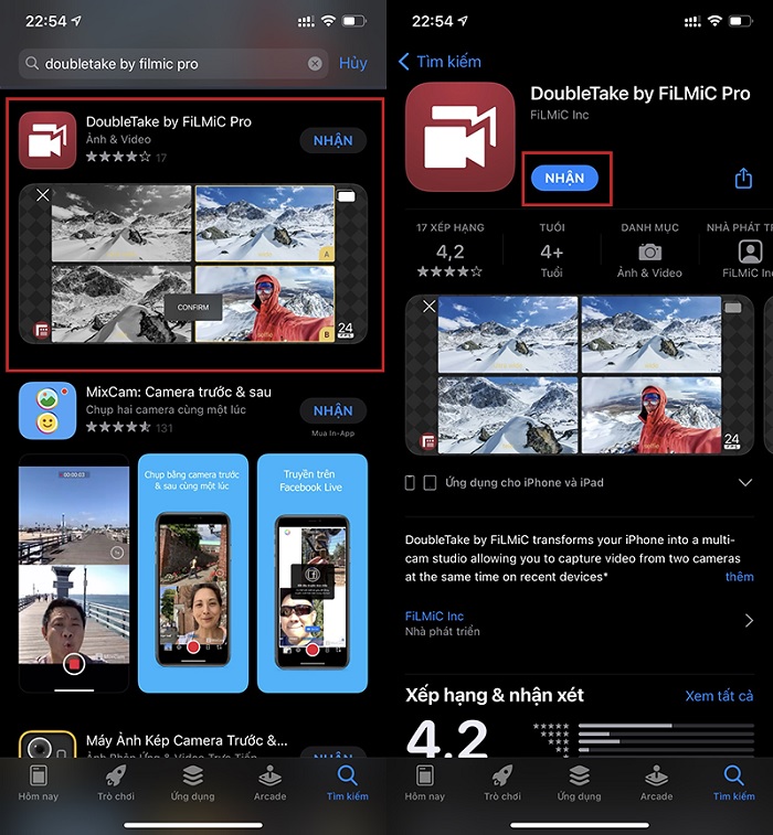 Tải ứng dụng DoubleTake by FiLMiC Pro