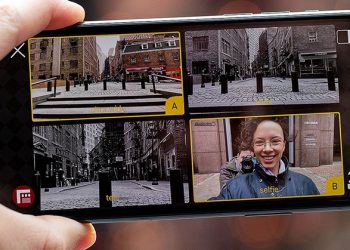 quay video trên iPhone hiển thị kép