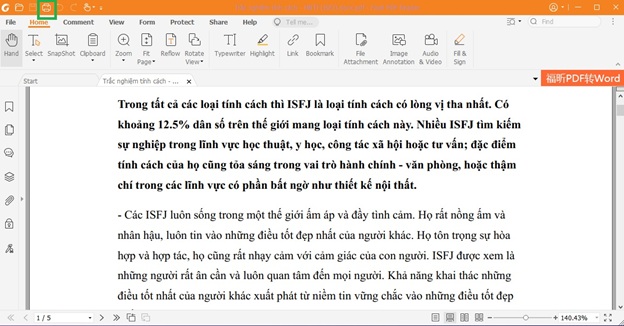 Chọn biểu tượng máy in ở góc trên bên trái giao diện của phần mềm