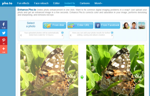 Cách tăng độ nét ảnh Online bằng Enhace Pho.to