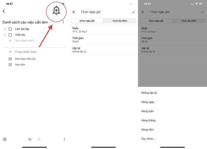 Nhấn chọn biểu tượng chiếc chuông ở góc trên cùng bên phải màn hình