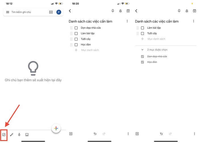 Nhấn vào biểu tượng List để tạo tiêu đề cho danh sách