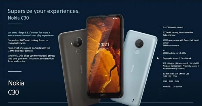 Thông số kỹ thuật Nokia C30