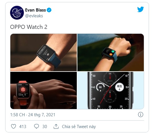 Nguồn tin tiết lộ ảnh thực tế Watch 2 của OPPO