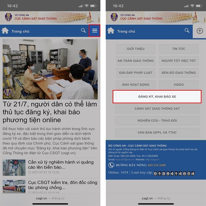 cách đăng ký xe online trên điện thoại