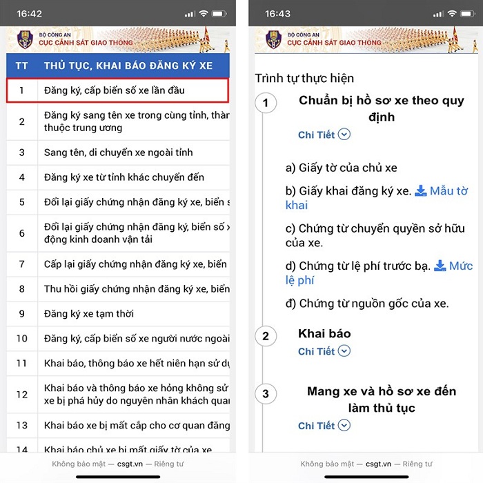 cách đăng ký xe online trên điện thoại