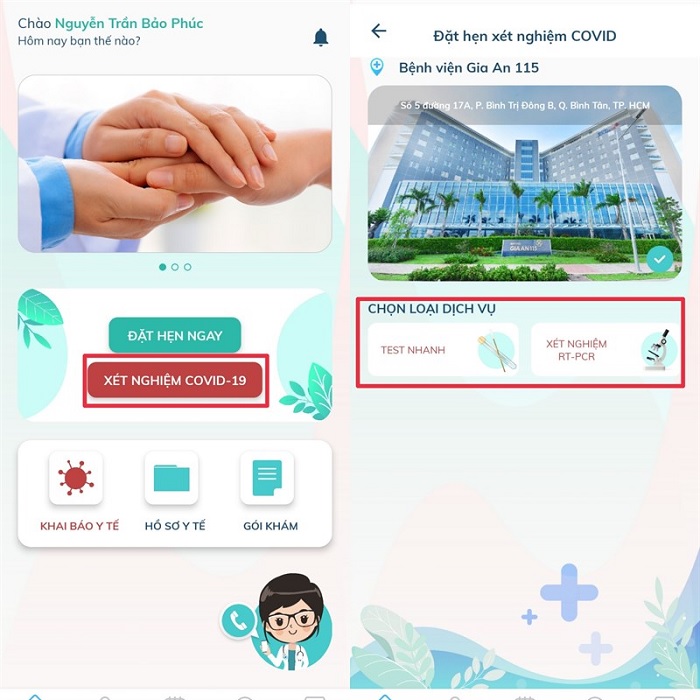 cách đăng ký xét nghiệm COVID-19