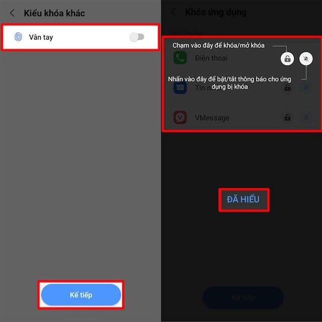 cách khóa ứng dụng trên điện thoại Vsmart