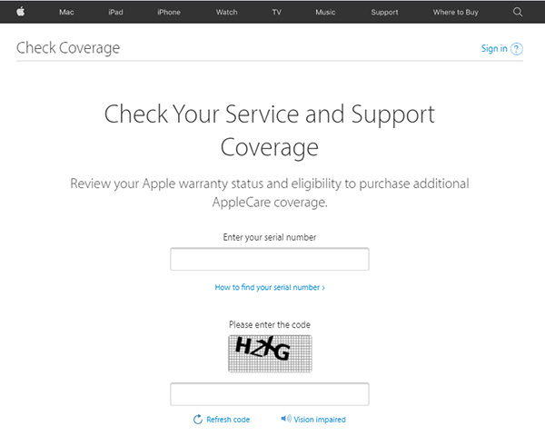 Cách kiểm tra Serial iPhone từ website của Apple