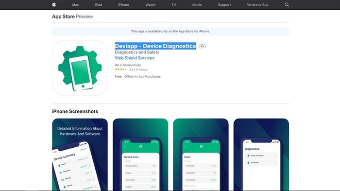 Ứng dụng Deviapp - Device Diagnostics