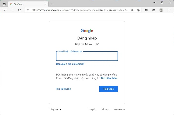 Đăng nhập vào tài khoản Google