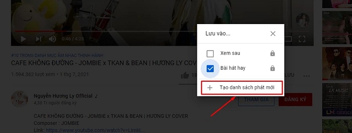 Tạo danh sách phát mới