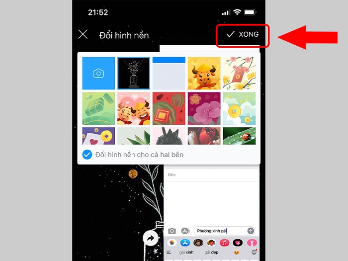 Chọn nút Xong để hoàn tất quá trình