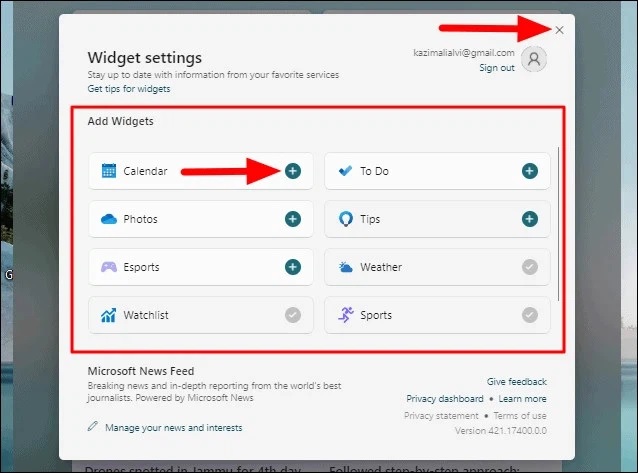 Thêm widget trên Windows 11