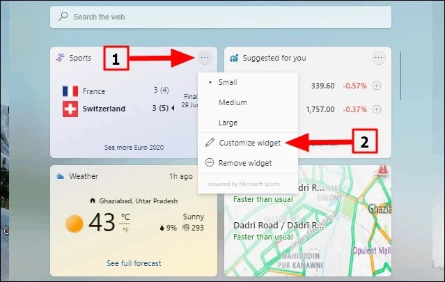 Tùy chỉnh widget
