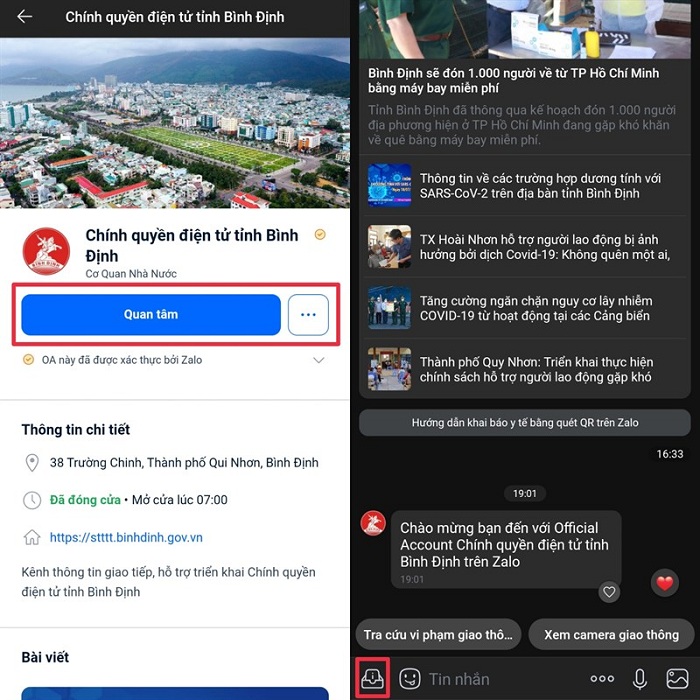 cách xem bản đồ dịch Covid-19 trên Zalo