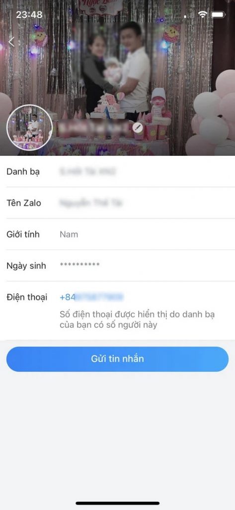 Màn hình sẽ xuất hiện số điện thoại mà bạn cần tìm