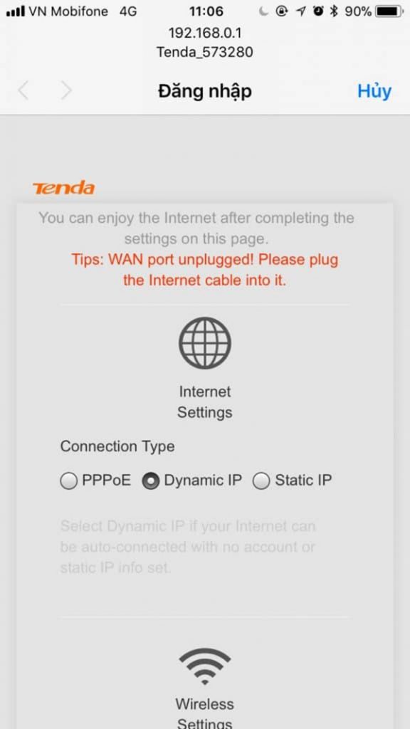 Cách cài đặt wifi Tenda bằng điện thoại (1)