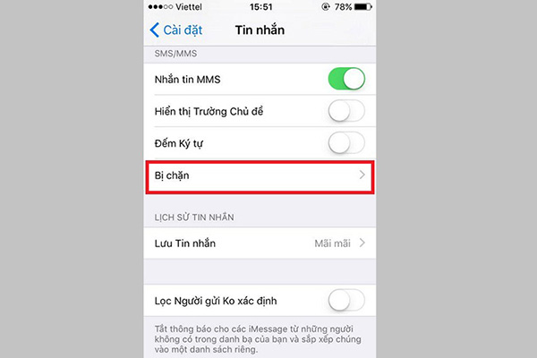 Chặn số điện thoại trên iPhone có nhắn tin được không? (2)